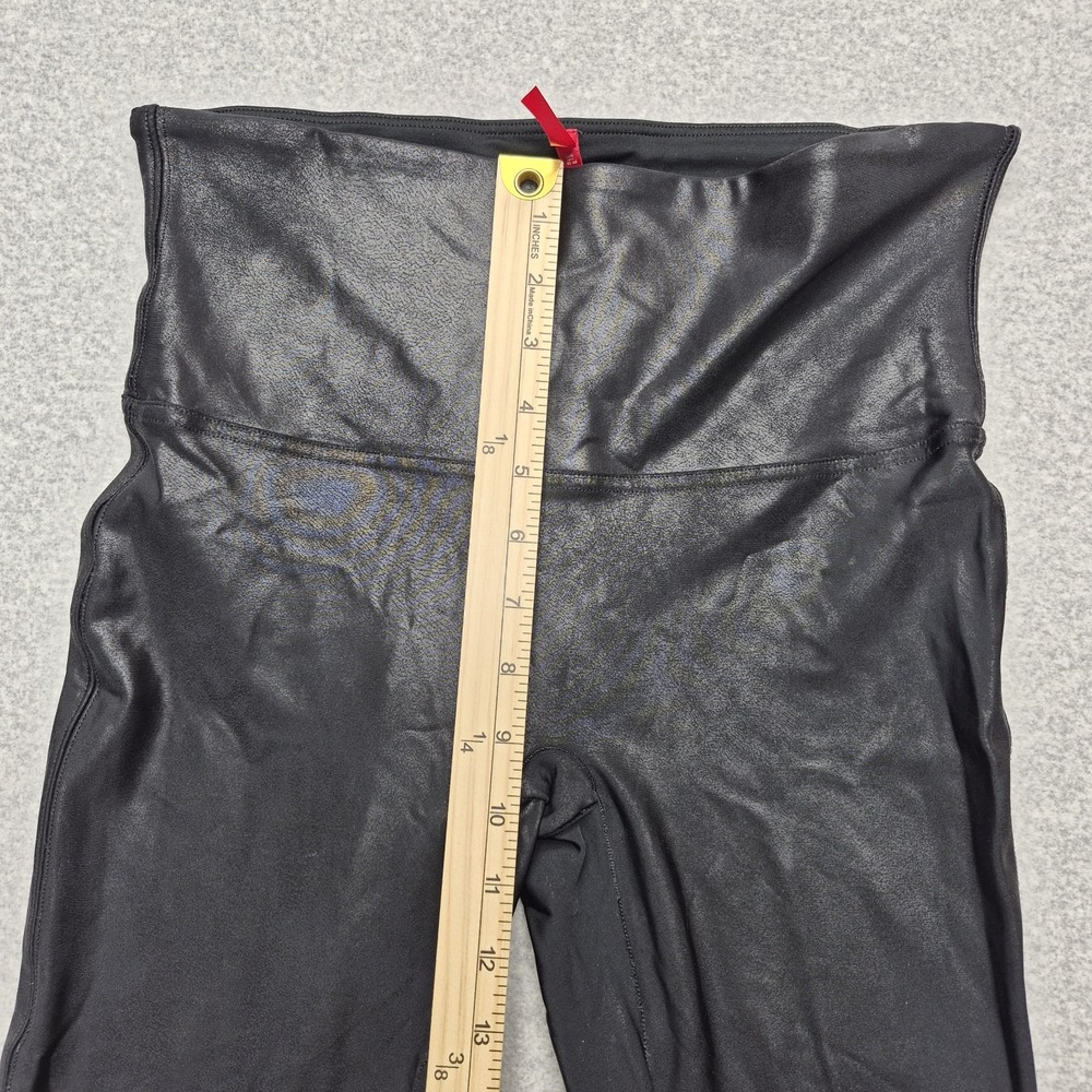 Spanx Faux Leather Leggings Womens Large Black High Rise Shaping Shaper Ankle - Picture 5 of 14